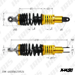Амортизатор задний (L-270mm,D-10mm,M8) (2 пружины)