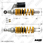 Амортизатор задний (L-300mm,D-8,10,12mm,M8) (с подкачкой)