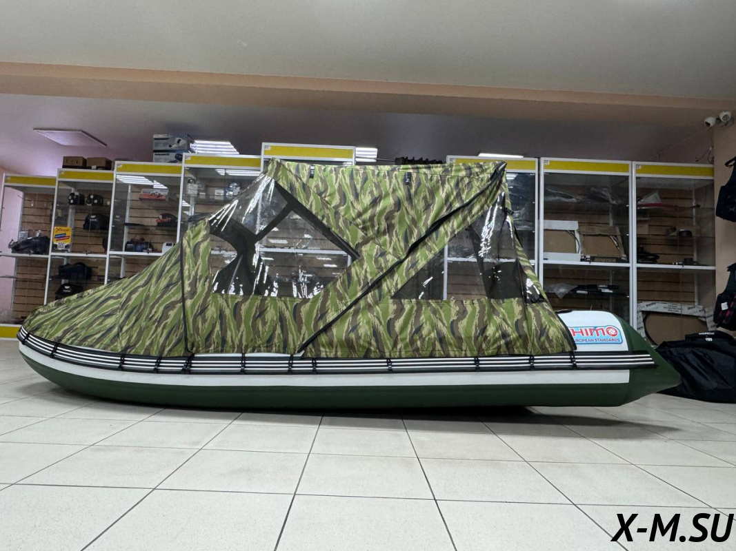 Ходовой комб. (носовой+основной) тент MISHIMO 430 LITE/PRO/LITE DF кмф зеленый (6) Ходовой комб. (носовой+основной) тент MISHIMO 430 LITE/PRO/LITE DF кмф зеленый (6)