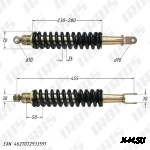 Амортизатор задний (L-455mm,D-10mm,d-10mm) XR250w, YD250GY