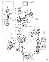 Блок цилиндров, коленчатый вал, поршень 2-х тактного ПЛМ MERCURY 5 M Серийный номер от 0P017000 до 0P400999