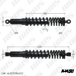 Амортизатор передний (L-325mm,D-10mm,d-10mm) ATV50-125 (регулир.)
