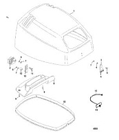 Верх капота 4-Х ТАКТНОГО ПЛМ MERCURY F15 Серийный номер от 0G590000 до 0G760299