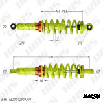 Амортизатор задний (L-330mm,D-10mm,d-10mm) масляный, желтый