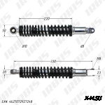 Амортизатор задний (L-330mm,D-10mm,M8) масляный, черный