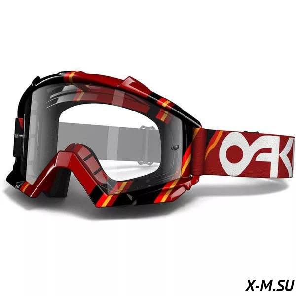 Очки для мотокросса OAKLEY L-Frame Victory Stripes красные / прозрачная (57-694) Очки для мотокросса OAKLEY L-Frame Victory Stripes красные / прозрачная (57-694)