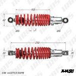 Амортизатор задний (L-250mm,D-10mm,d-10mm) ATV50-125