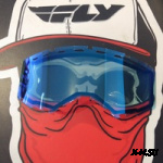 Стекло очков двойное с вентиляцией FLY RACING зеркальное/синее