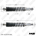 Амортизатор задний (L-345mm,D-14mm,d-14mm) YBR125